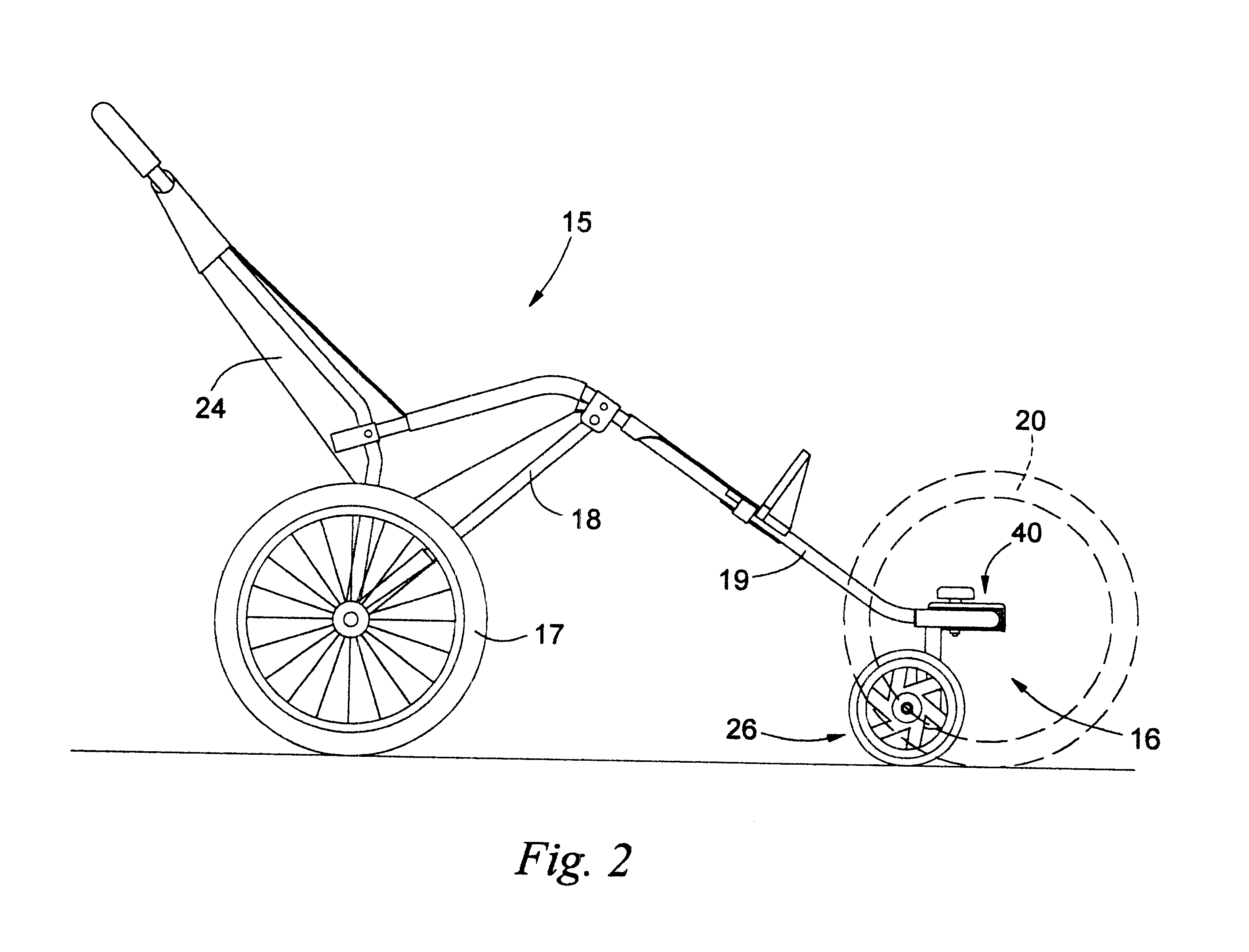 Add-on front wheel castors for jogging stroller