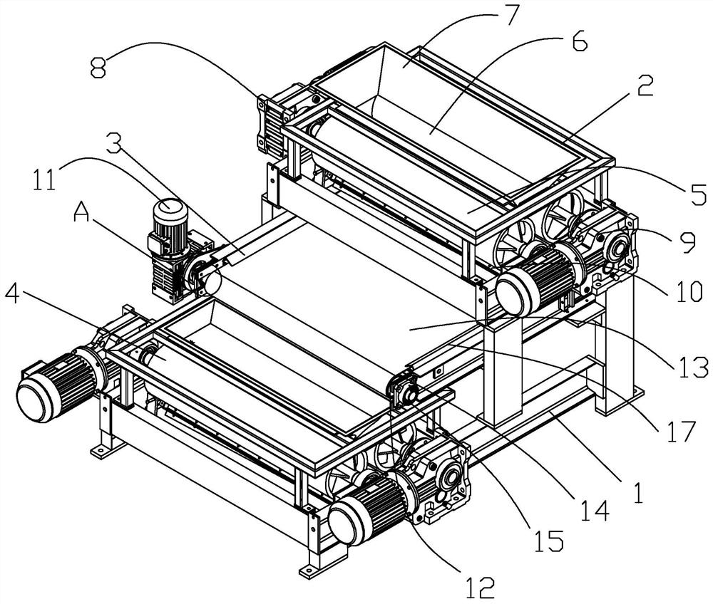 Automatic material mixing and rolling device