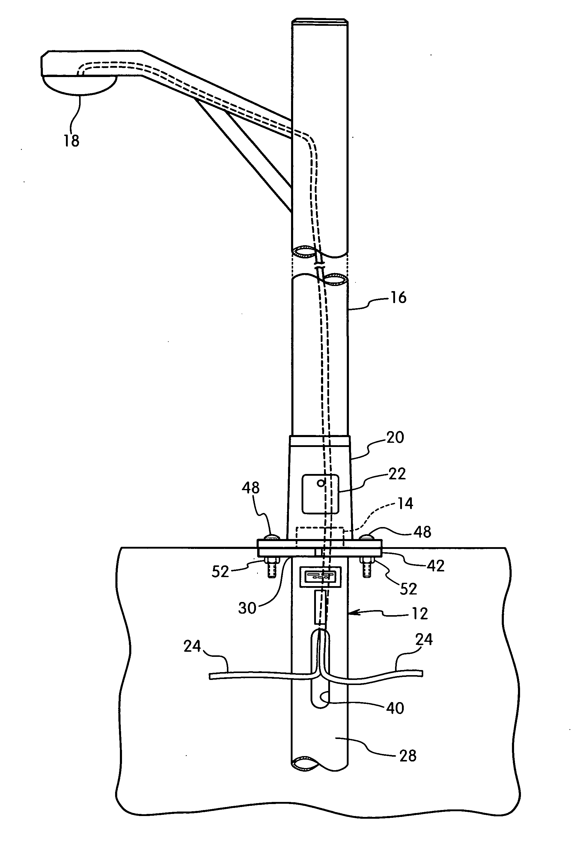 Foundation member with cable theft deterrent device