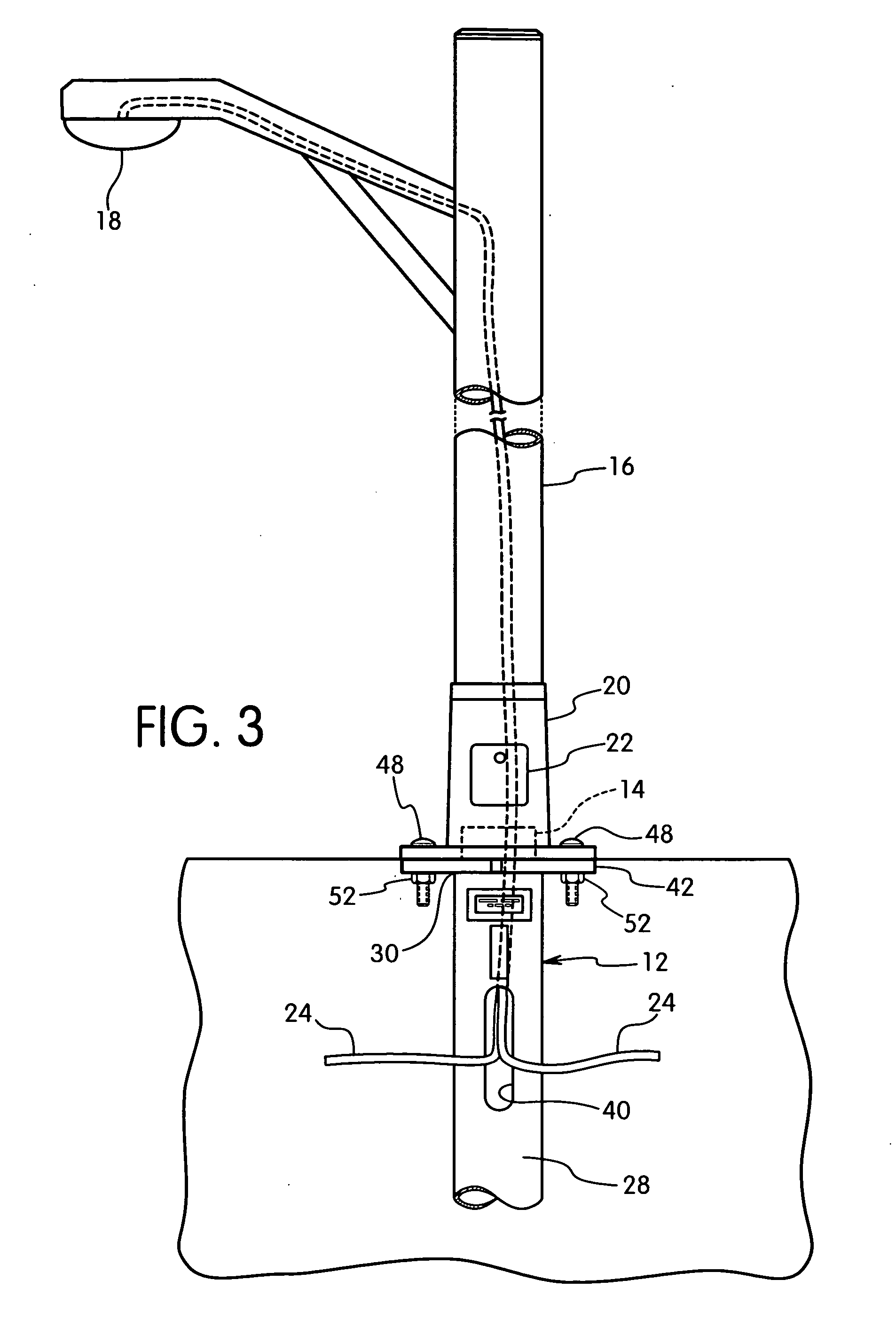 Foundation member with cable theft deterrent device