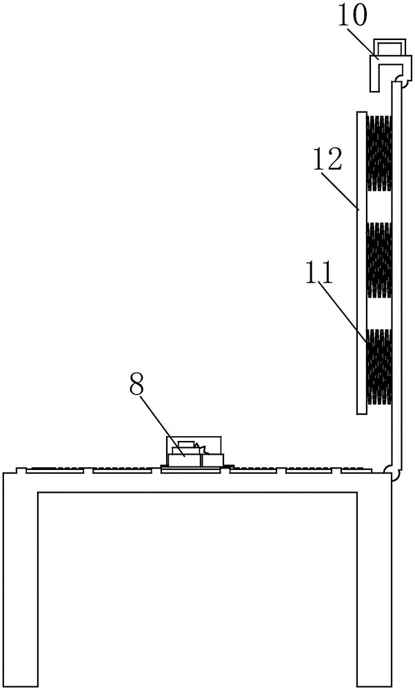 Residue removing device for inner wall of window frame