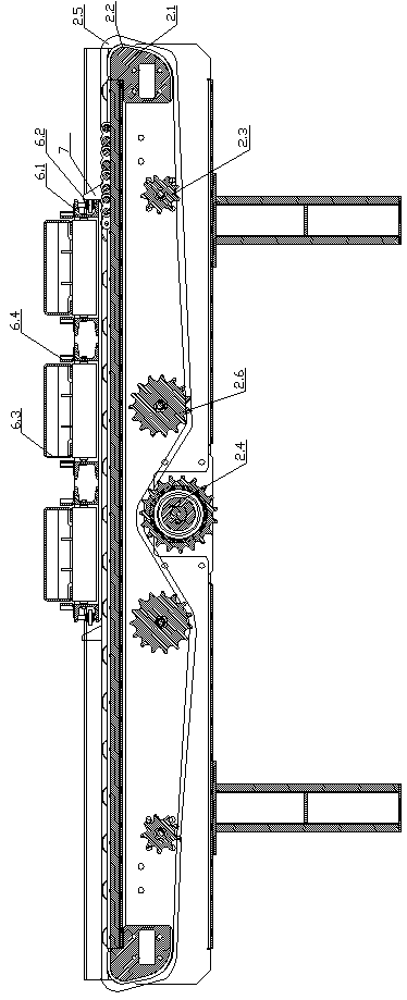 Linear warehouse suitable for automatic stacking of transformer cores