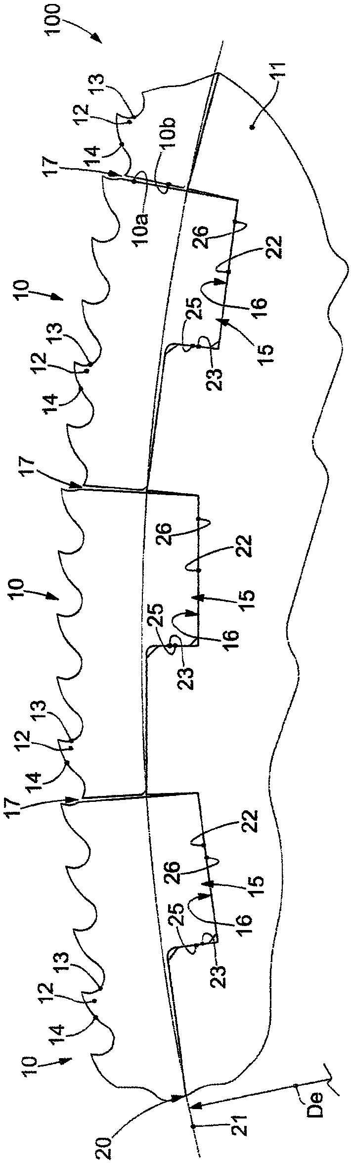 Circular tool for cutting material