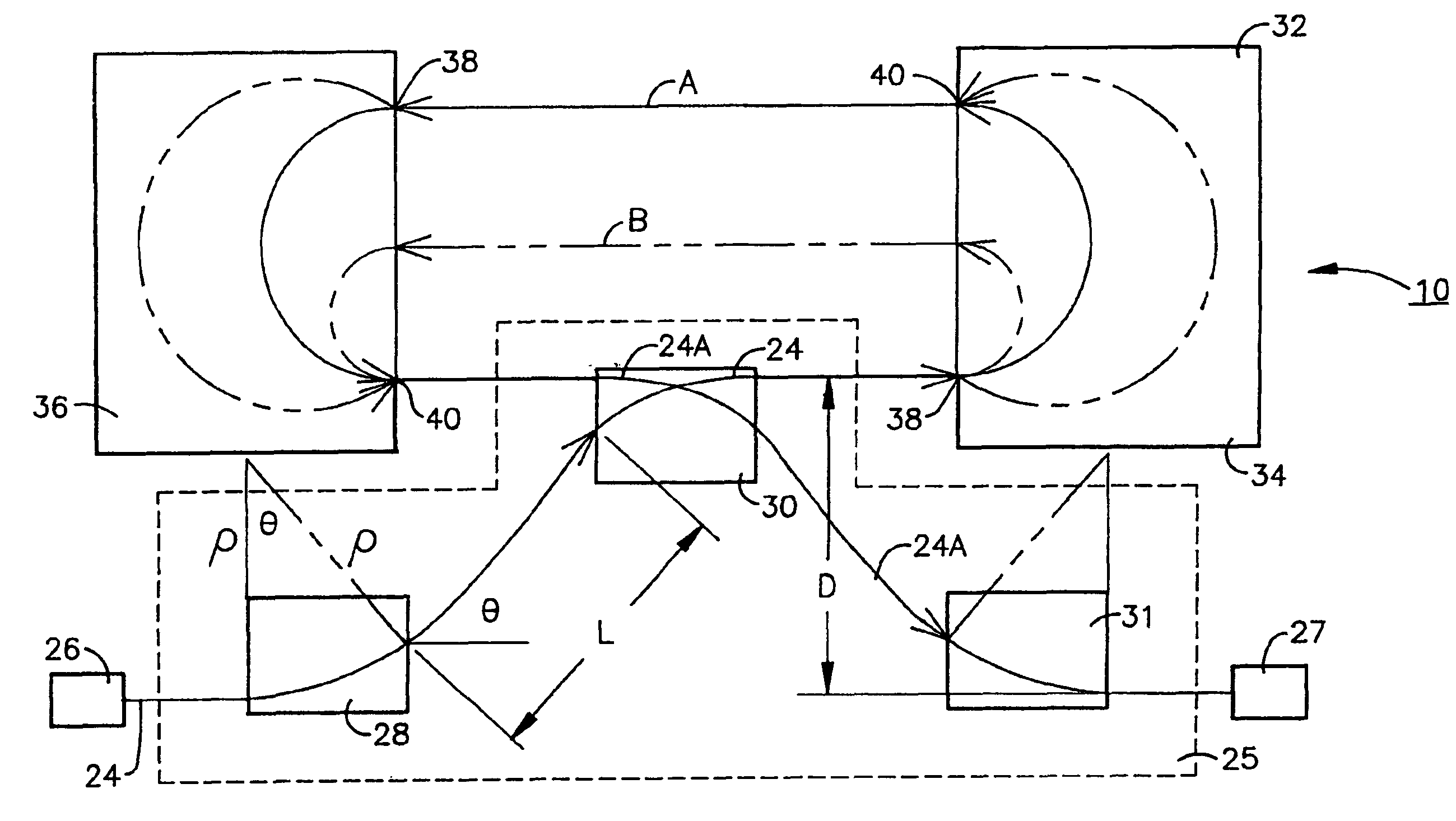 Achromatic recirculated chicane with fixed geometry and independently variable path length and momentum compaction