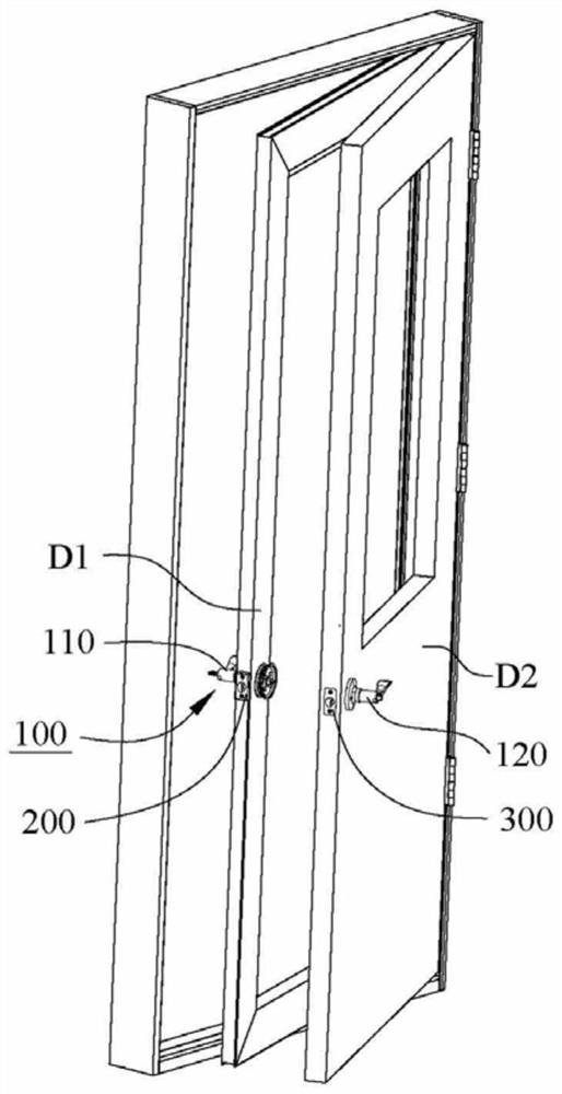 Lock structure installed on double doors