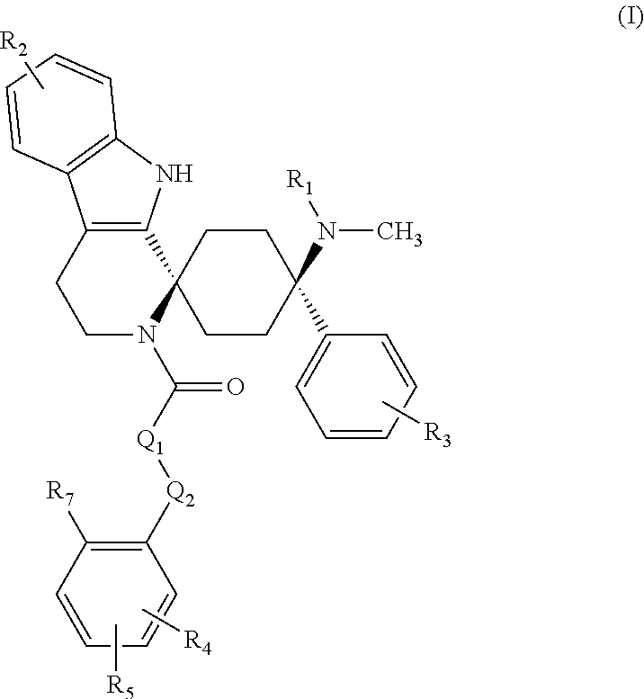 Cis-tetrahydro-spiro(cyclohexane-1, 1' -pyrido[3,4-b]indole)-4-amine Compounds