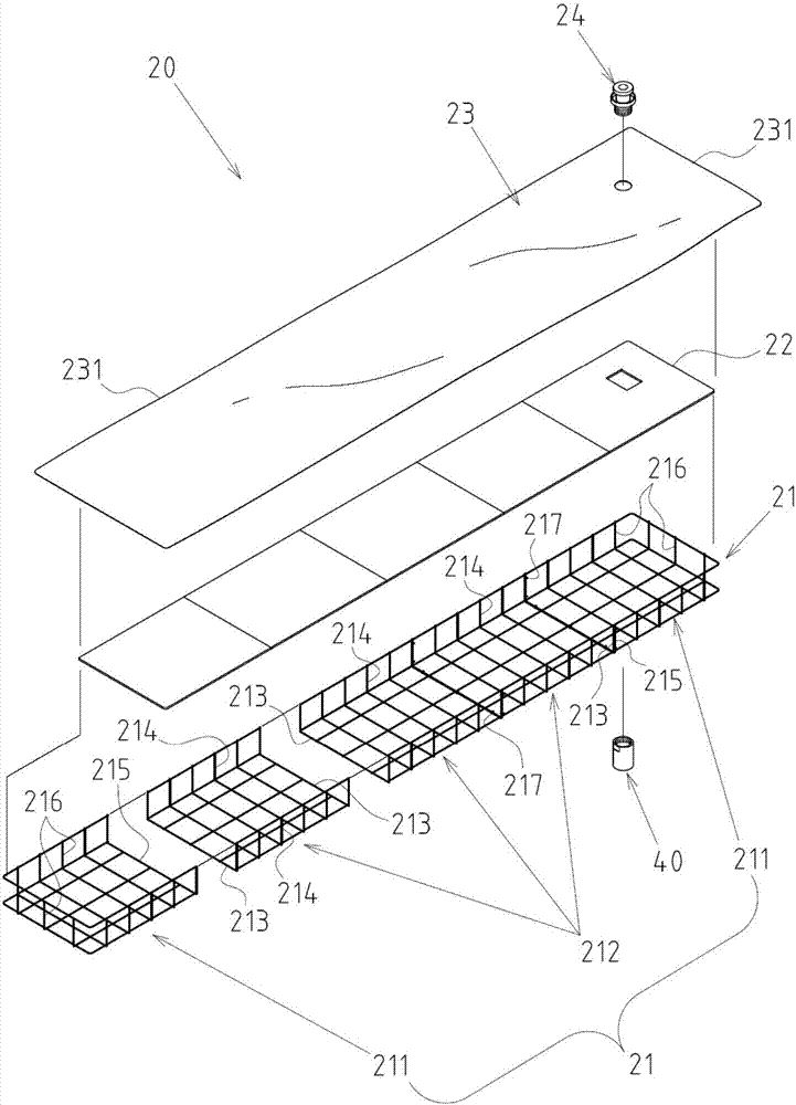 Planting device and combined containing grooves thereof