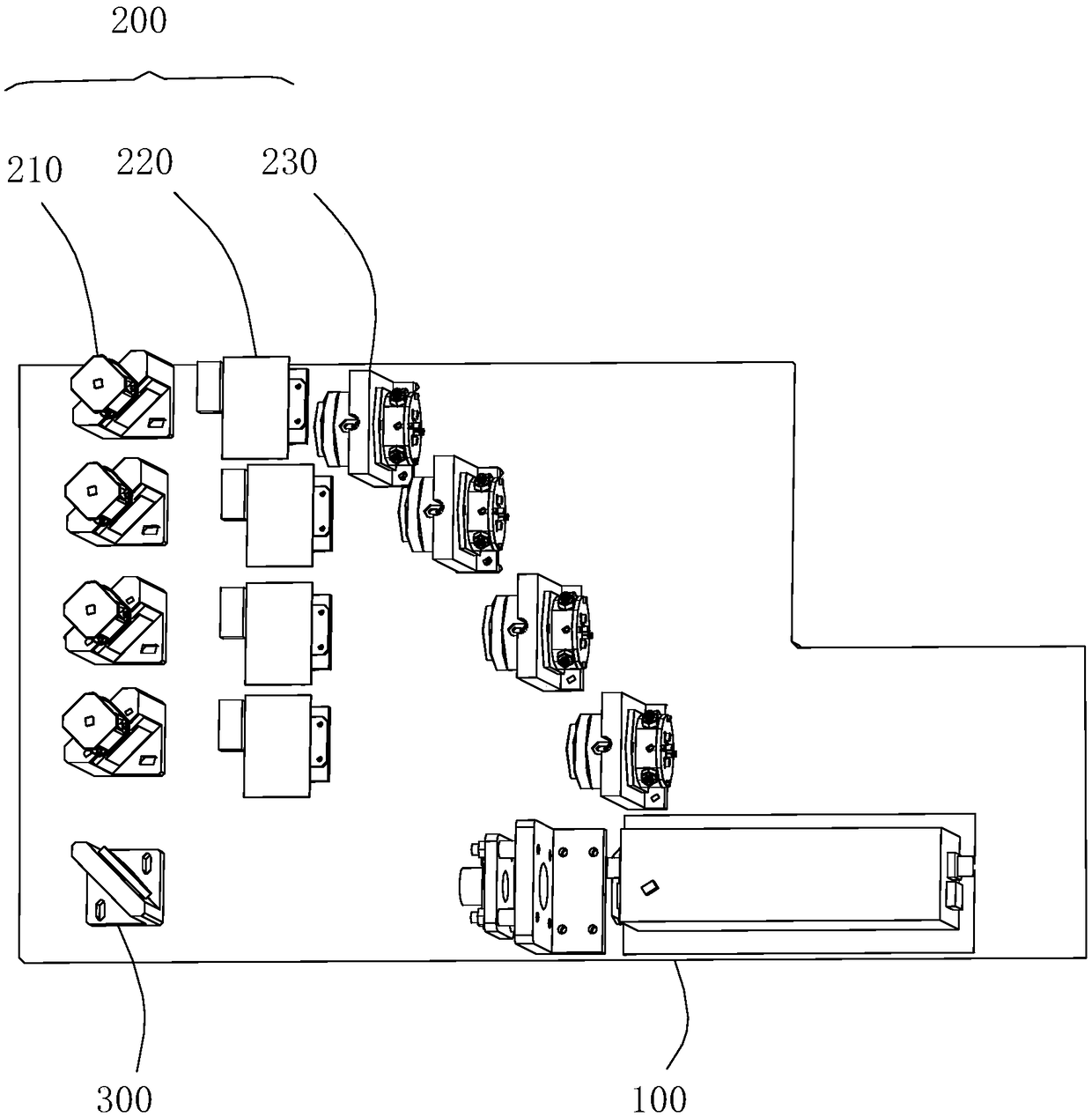 YAG multi-beam light splitting gradual-change type light path negative feedback control system