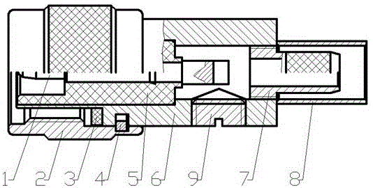 Curved deformable radio frequency coaxial connector