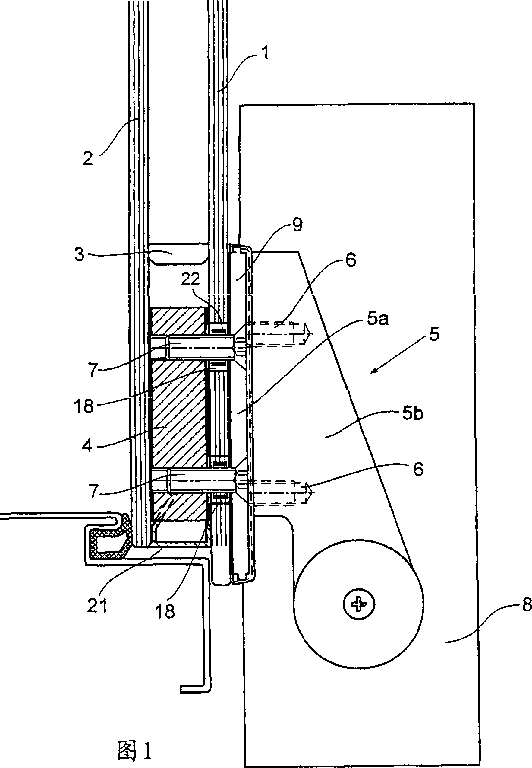 Door with a rotatably mounted door leaf