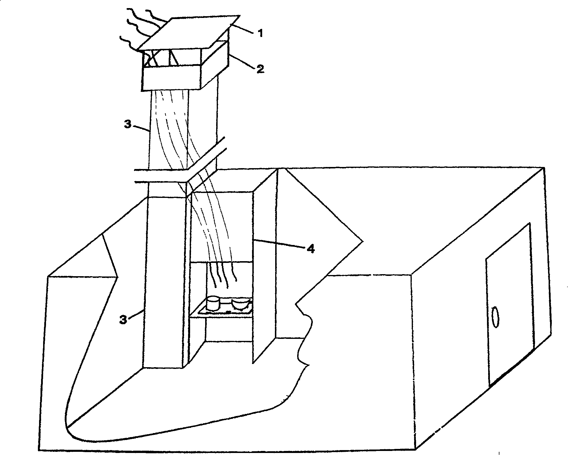 Kitchen automatic smoke discharging device