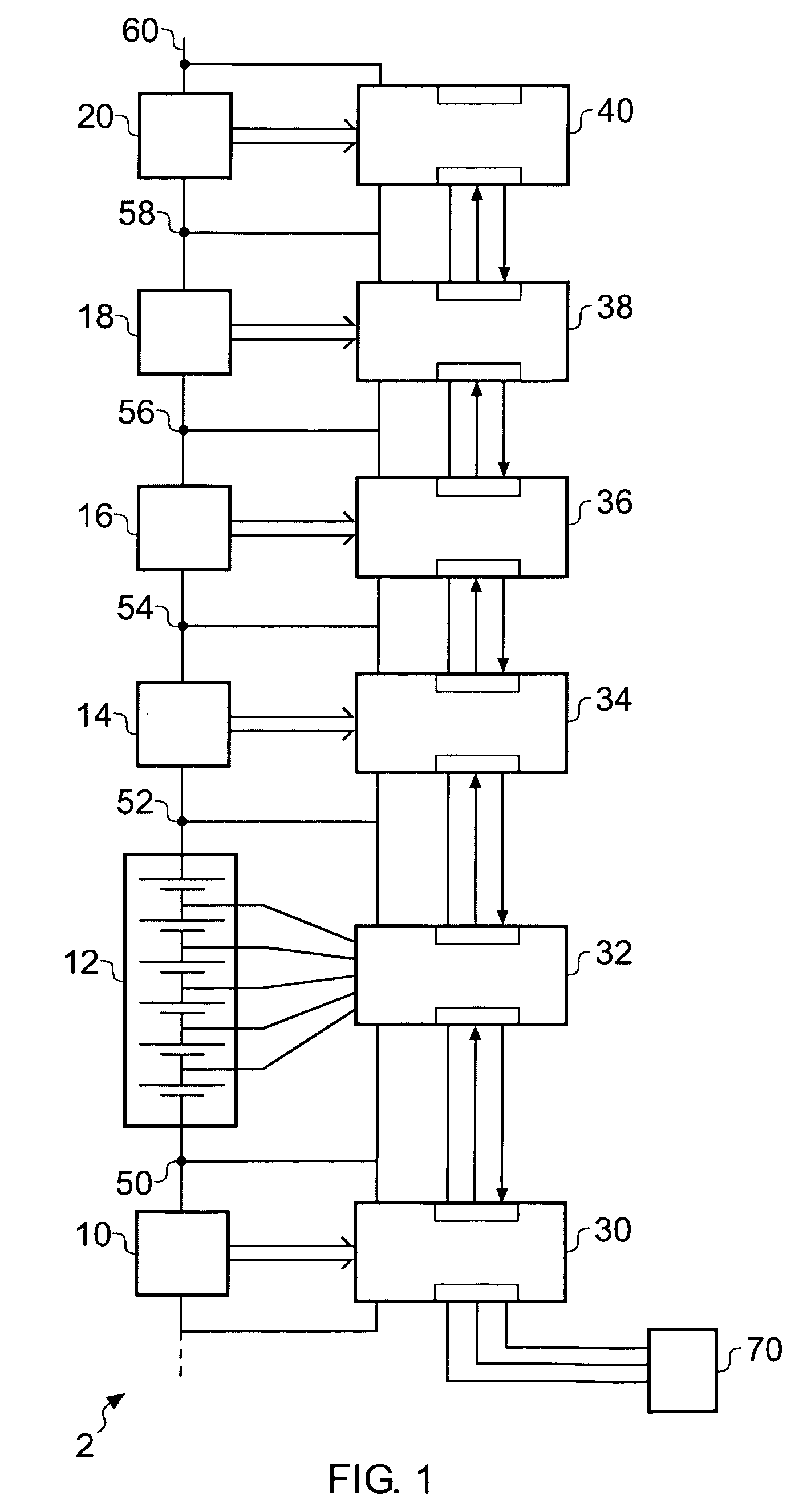 Battery monitoring apparatus and daisy chain interface suitable for use in a battery monitoring apparatus