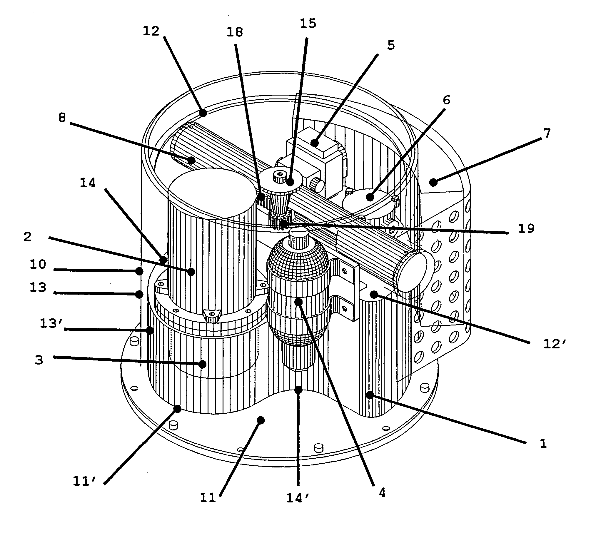 Compact electro-hydraulic generator to motorise cupola