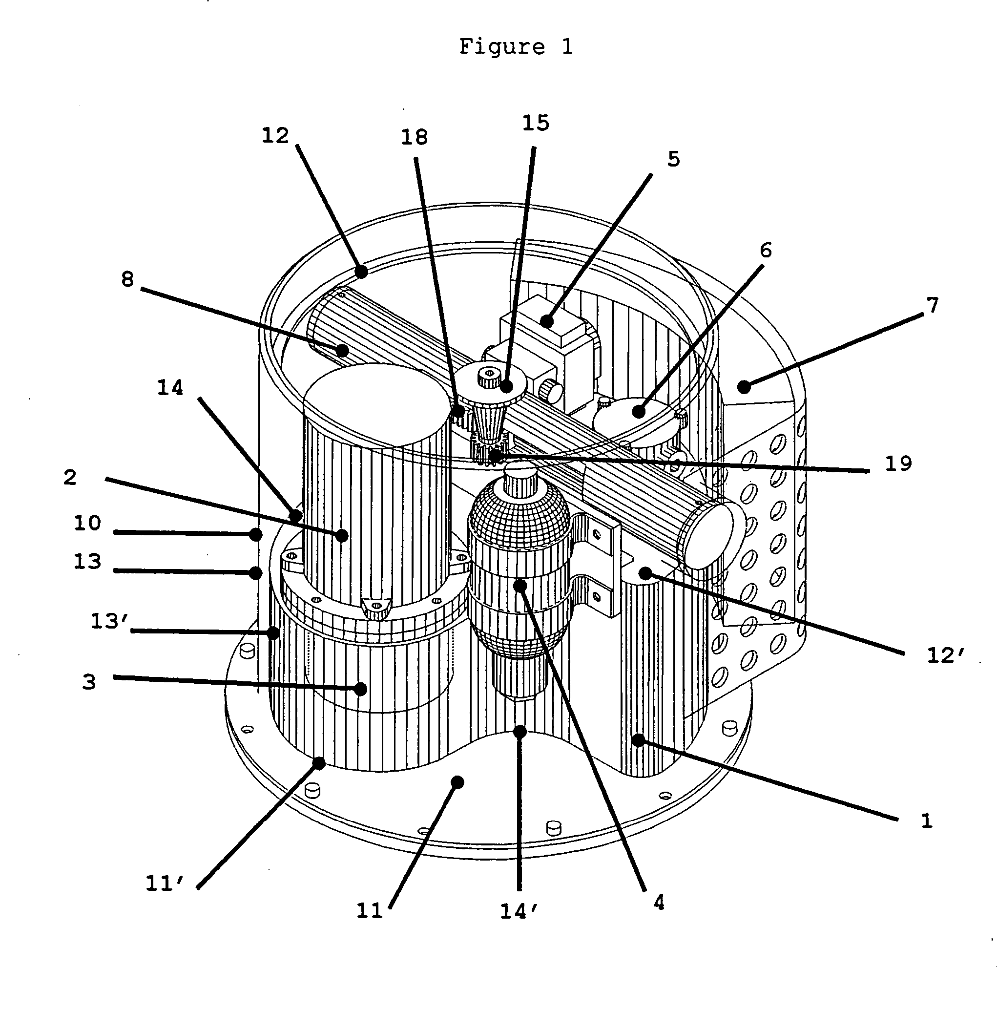 Compact electro-hydraulic generator to motorise cupola