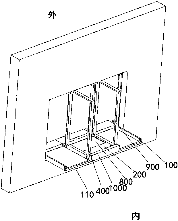 A high-rise escape window