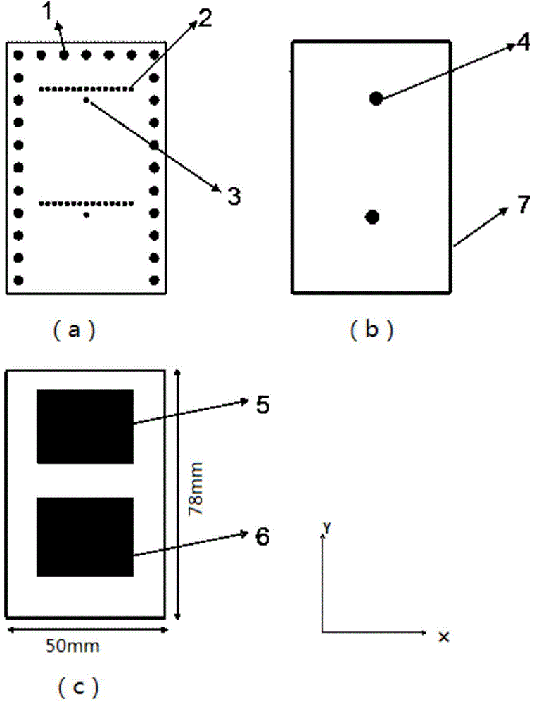 Conformal dual-band receiving and transmitting antenna