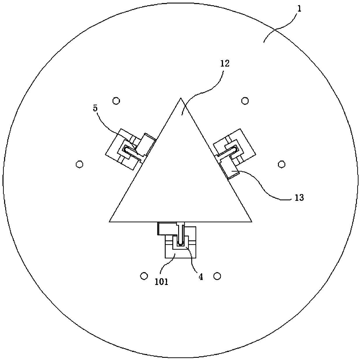 Triangular beam flexible constraint variable stiffness micro-nano measuring head