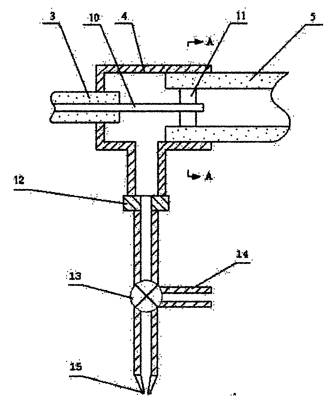 Method for measuring acetone in respiratory gas and implementation device thereof