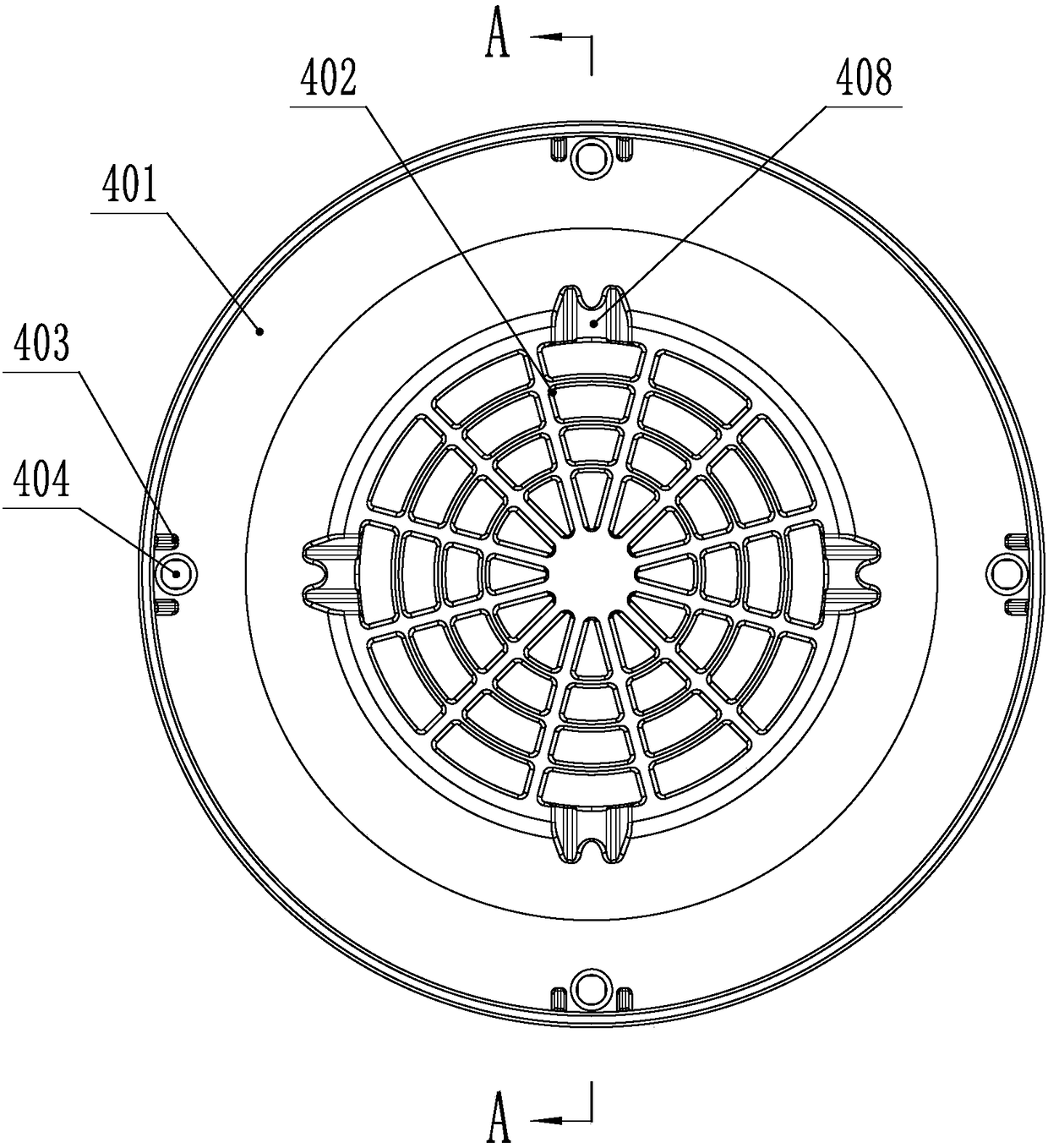 Pull-rod-self-bucking type motor fan cover