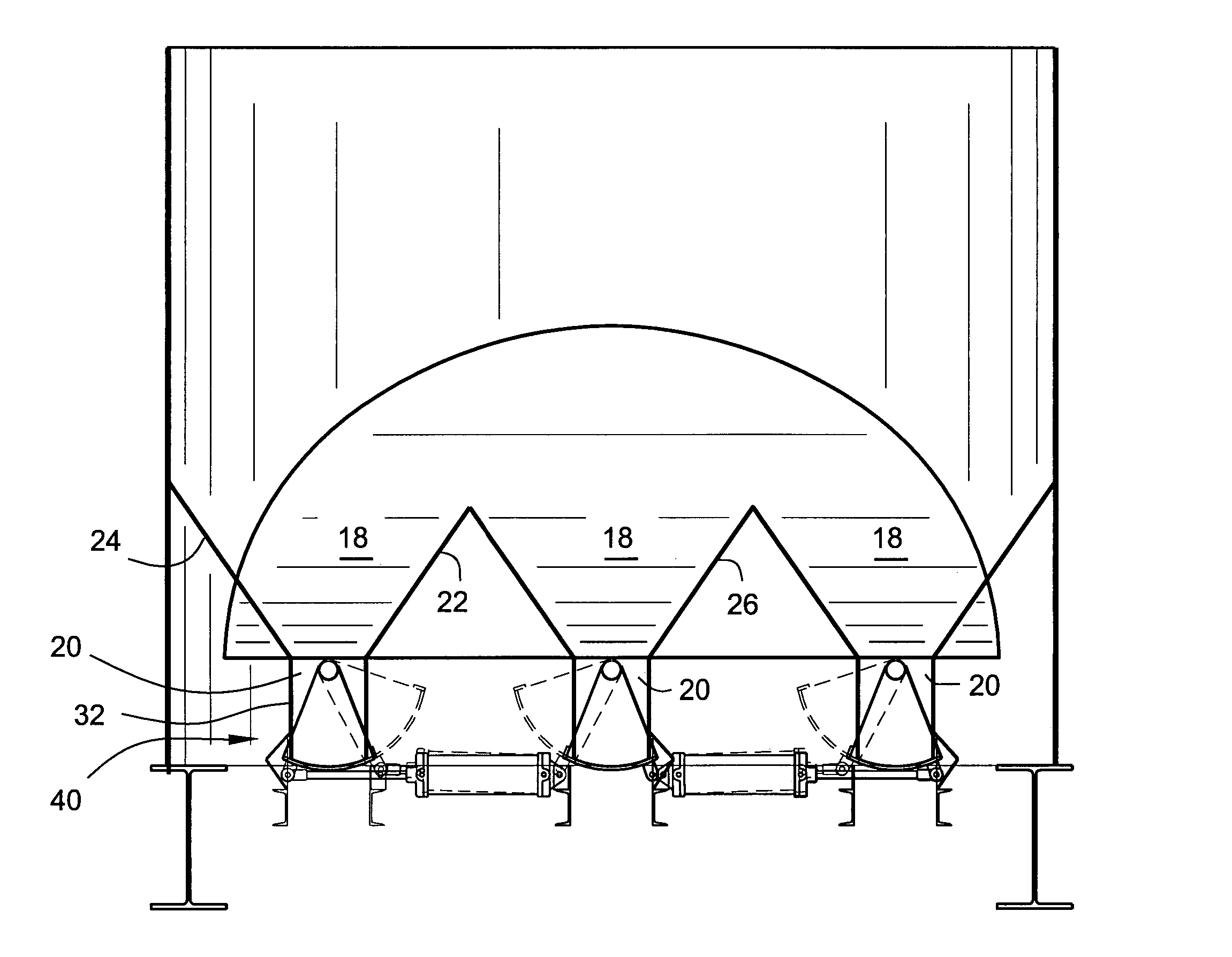 Apparatus and methods for discharging particulate material from storage silos