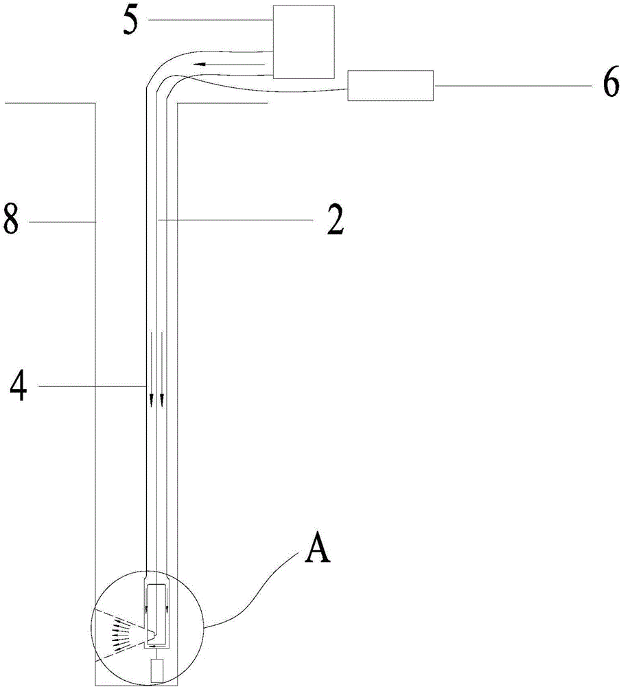 High temperature blast hole temperature measuring device and high temperature blast hole temperature measuring method