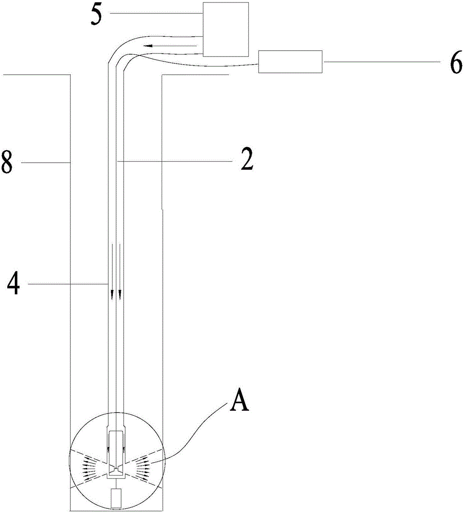 High temperature blast hole temperature measuring device and high temperature blast hole temperature measuring method