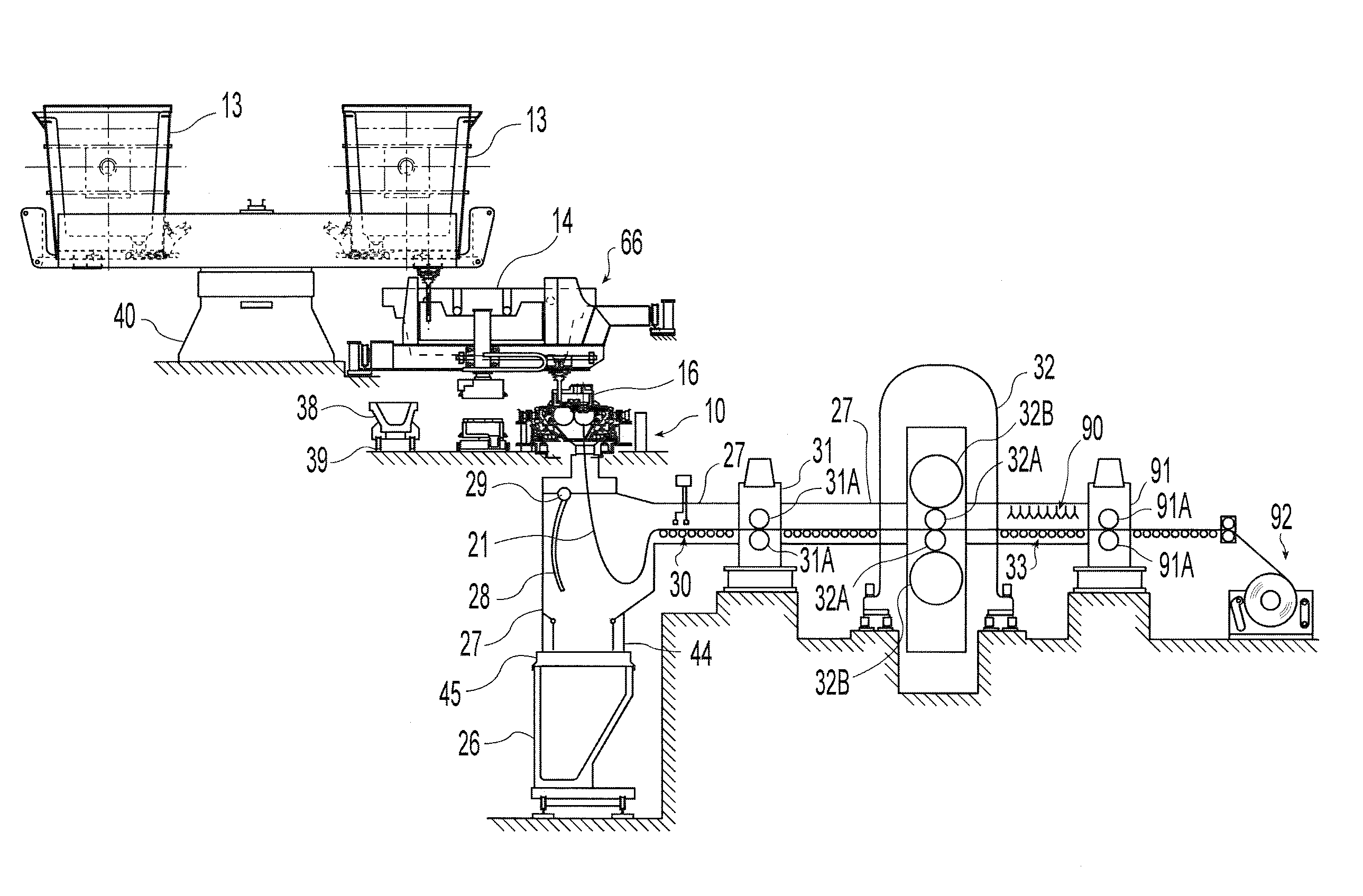 Method for casting metal strip with dynamic crown control