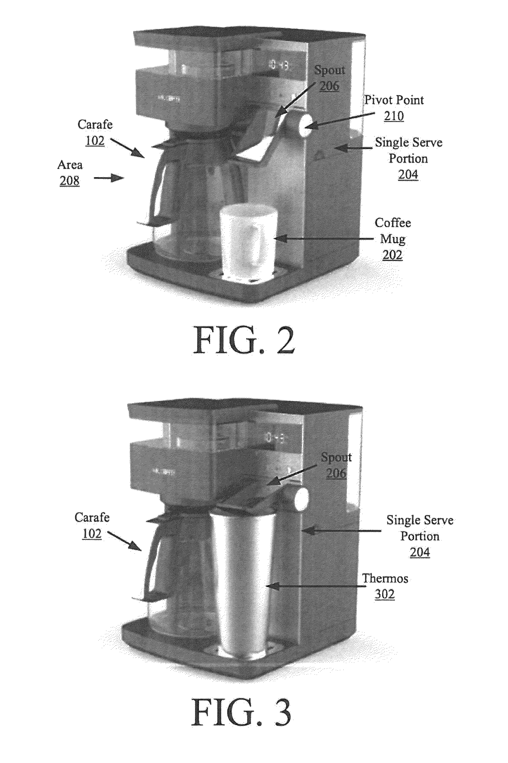 Hot beverage brewer for multiple volumes