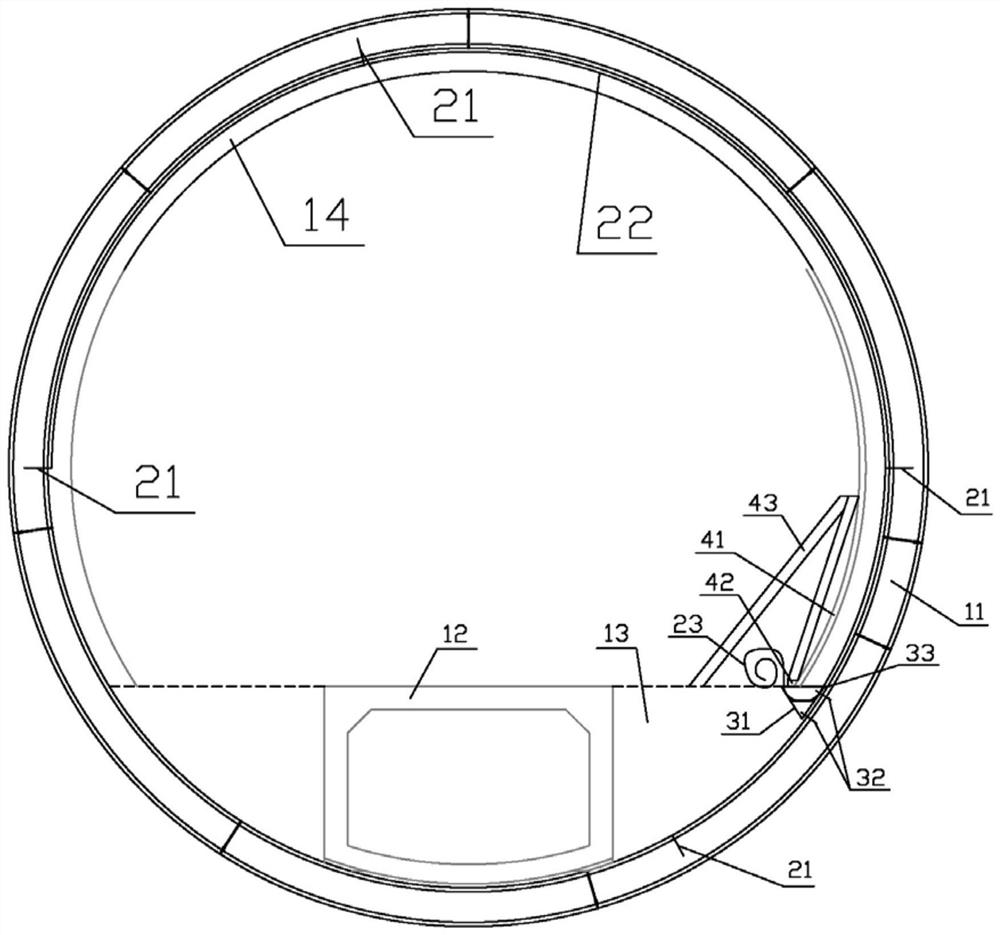 Method for large-diameter shield tunnel segment monitoring cable to pass through second lining