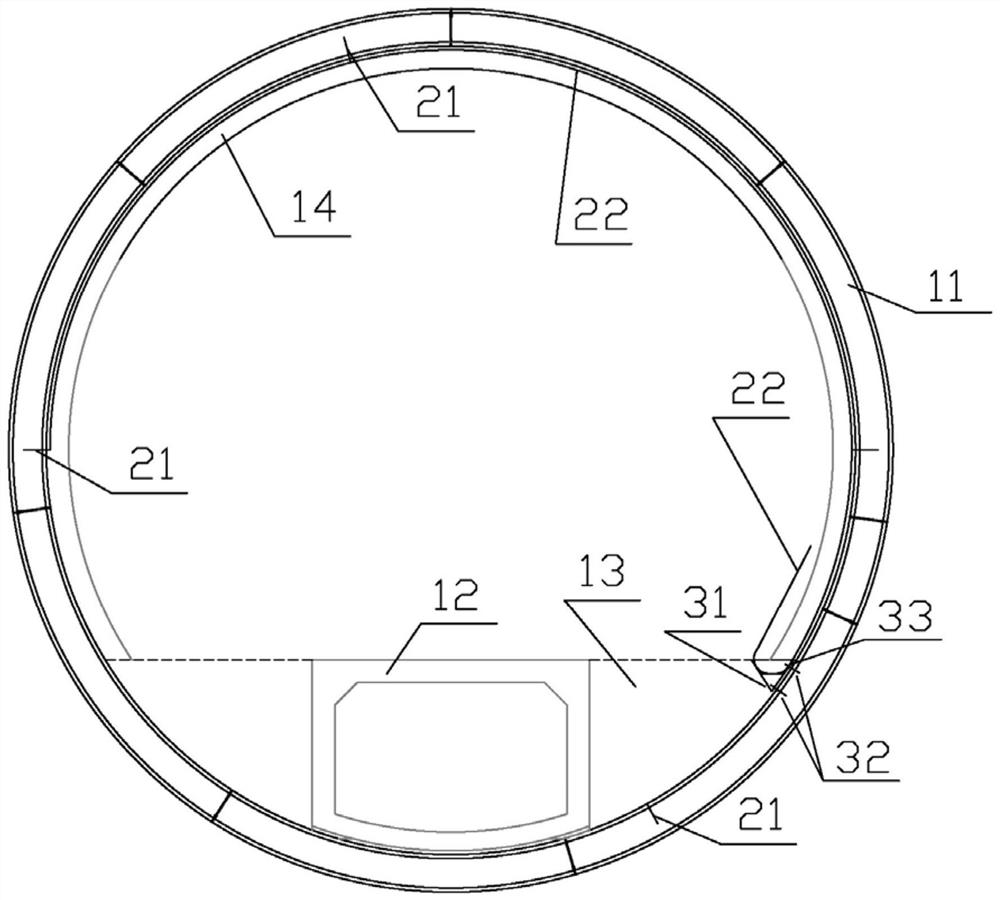 Method for large-diameter shield tunnel segment monitoring cable to pass through second lining