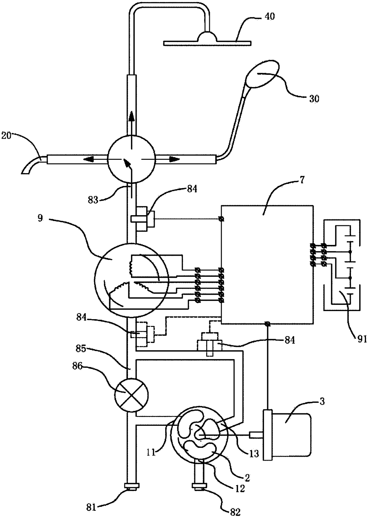 Water flow power generation automatic thermostatic controller