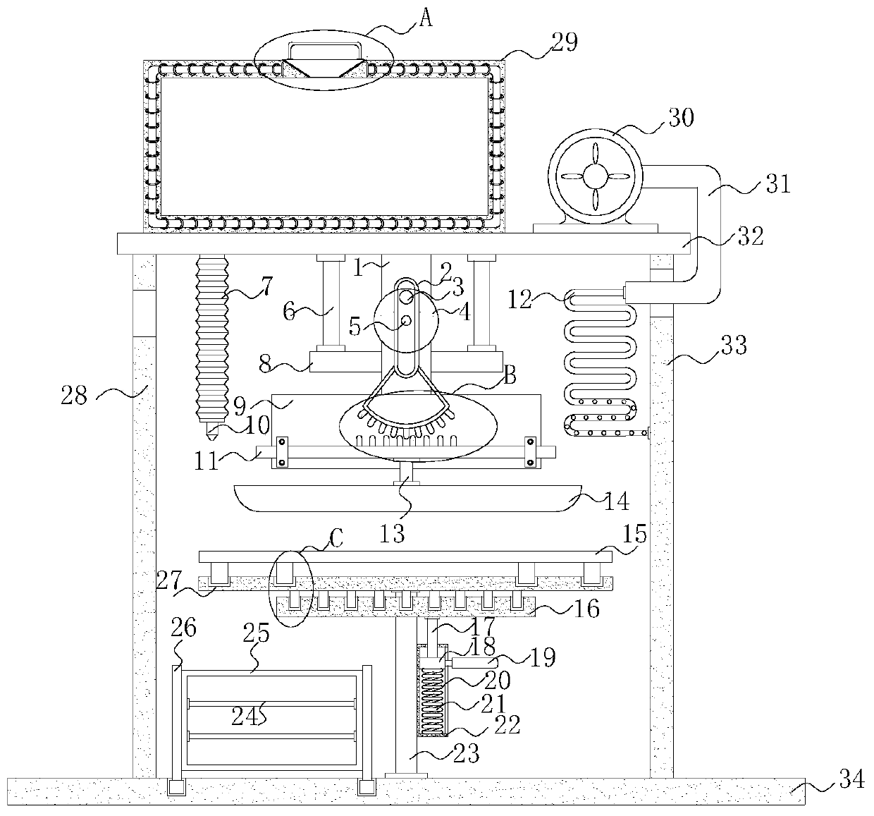 Leather waxing treatment device for garment production