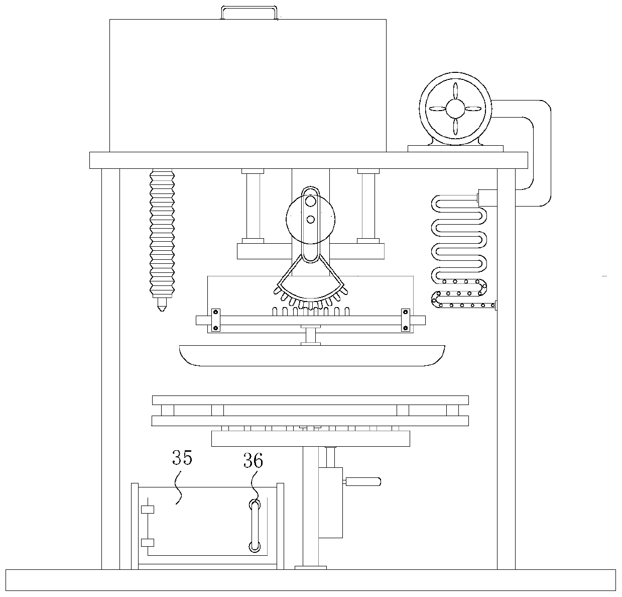 Leather waxing treatment device for garment production