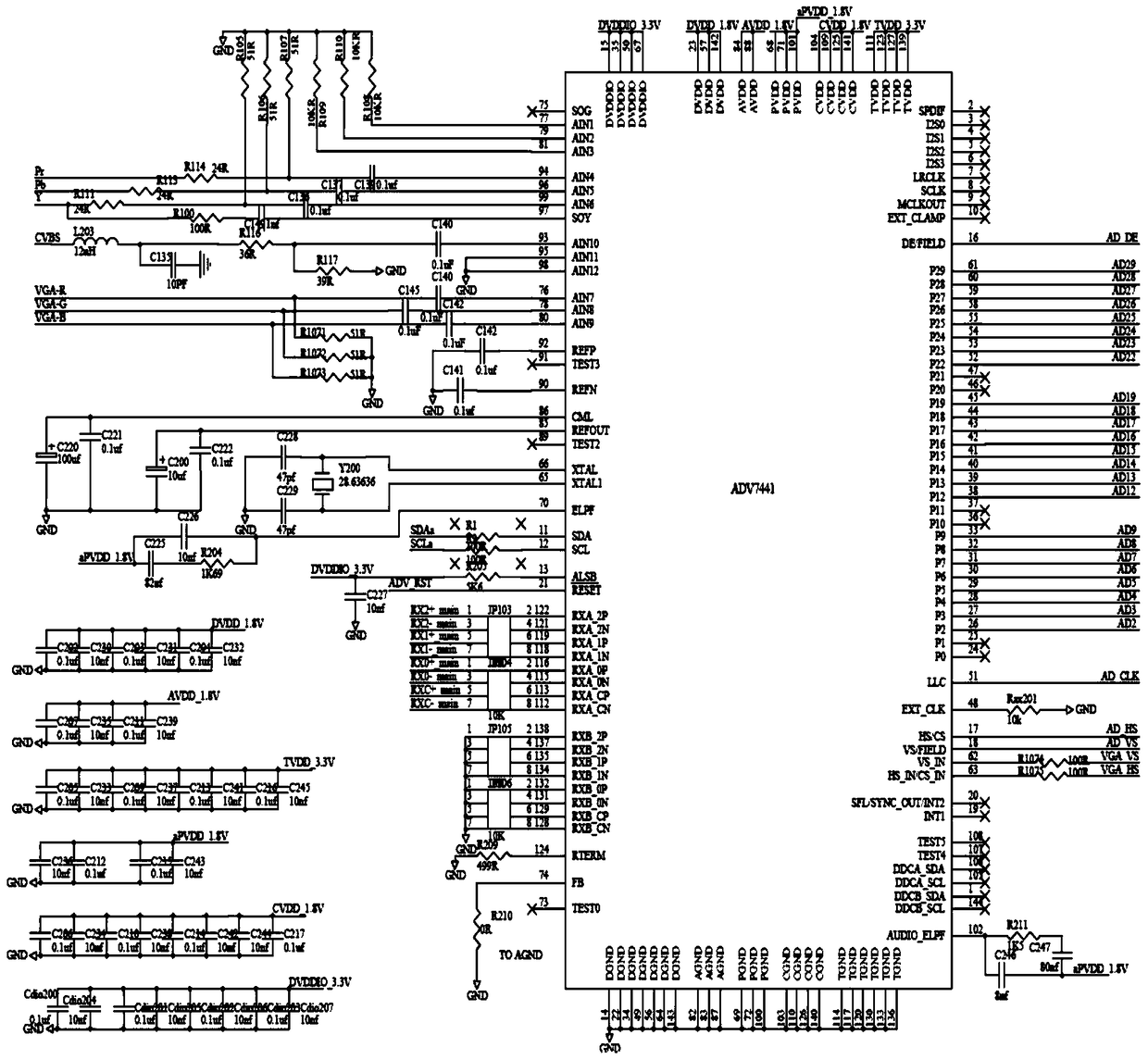 A matrix switching system and matrix switching method for multi-format video signal switching