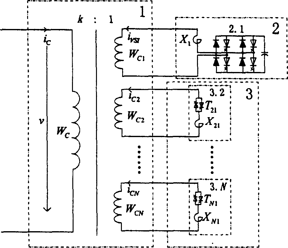 Transformer type adjustable reactor and static reactive compensator compose of it