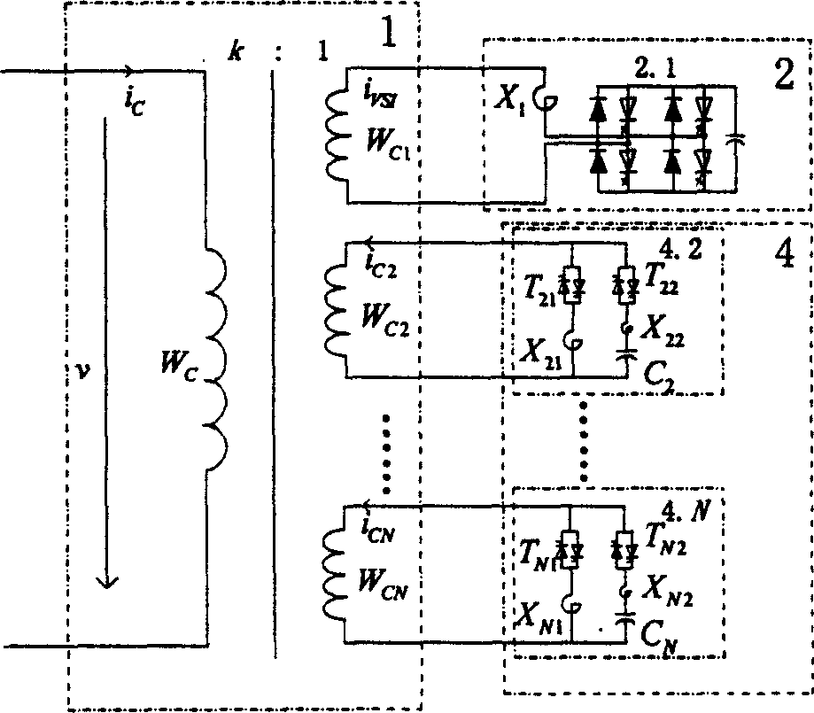 Transformer type adjustable reactor and static reactive compensator compose of it