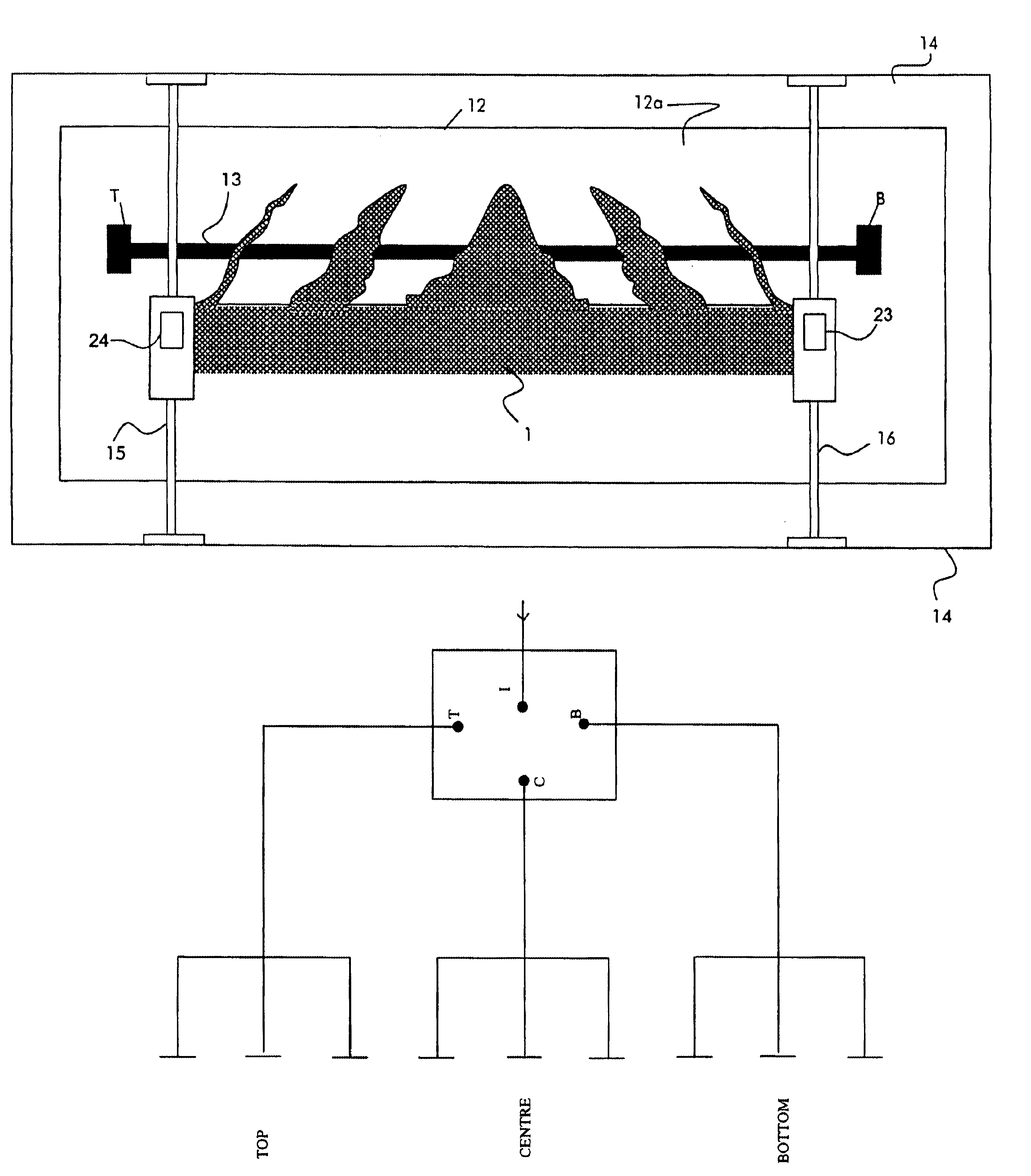 Phase shifter having differently shaped interactive elements and an antenna system formed therefrom