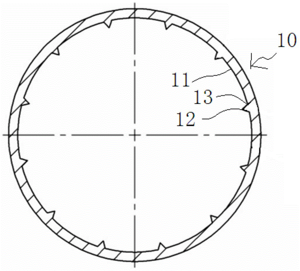 Building drainage plastic stack with spiral ribs