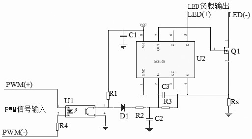 PWM signal dimming circuit and method for three-phase AC-powered LED lamps