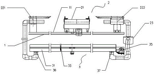 Double-end rear cotton removing system based on itinerant cleaning technology