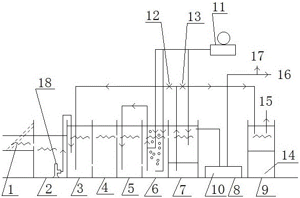 Assembled type multiphase flow dynamic membrane sewage treatment integrated device