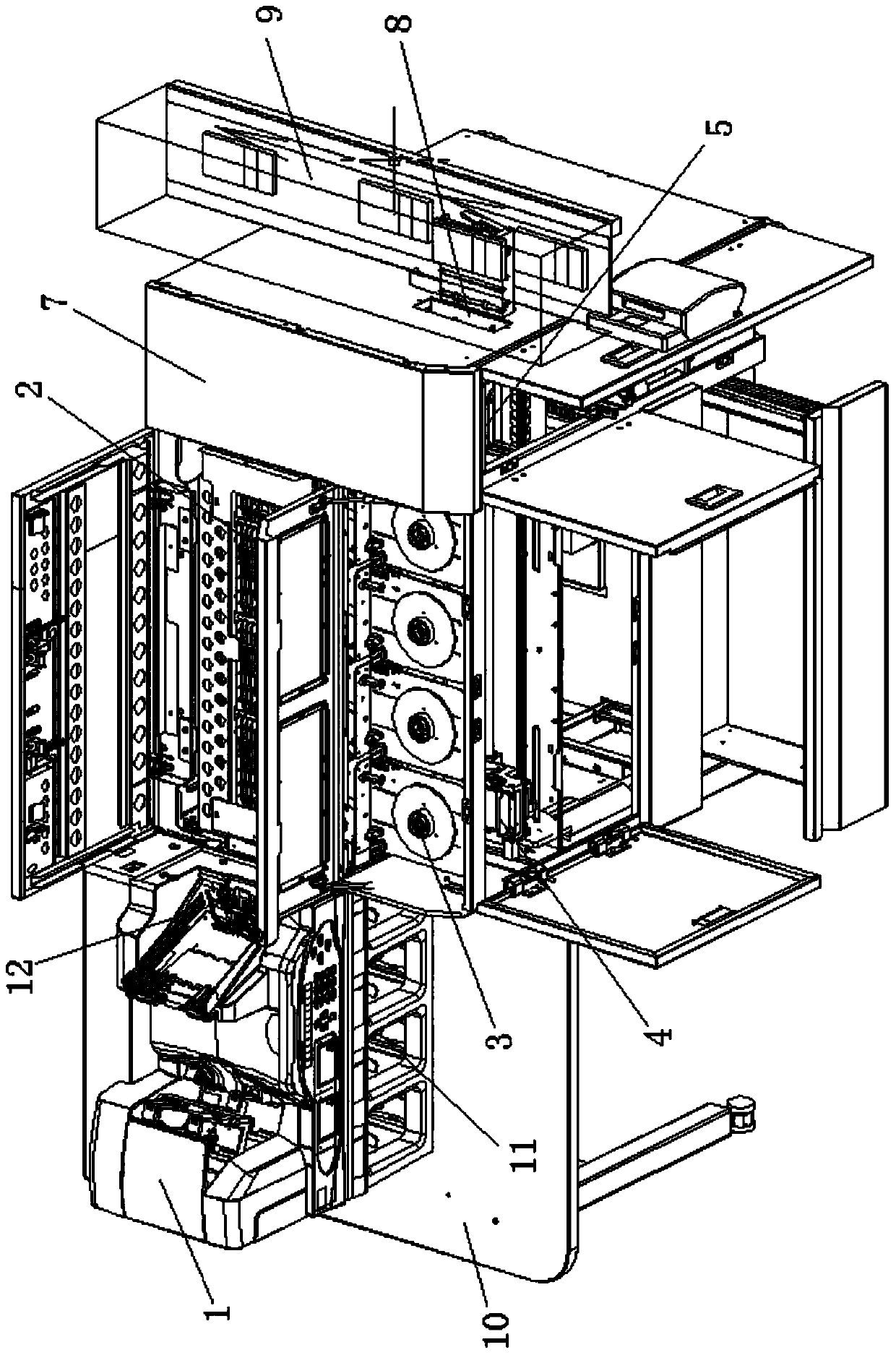 Paper money counting, sorting and bundling all-in-one machine