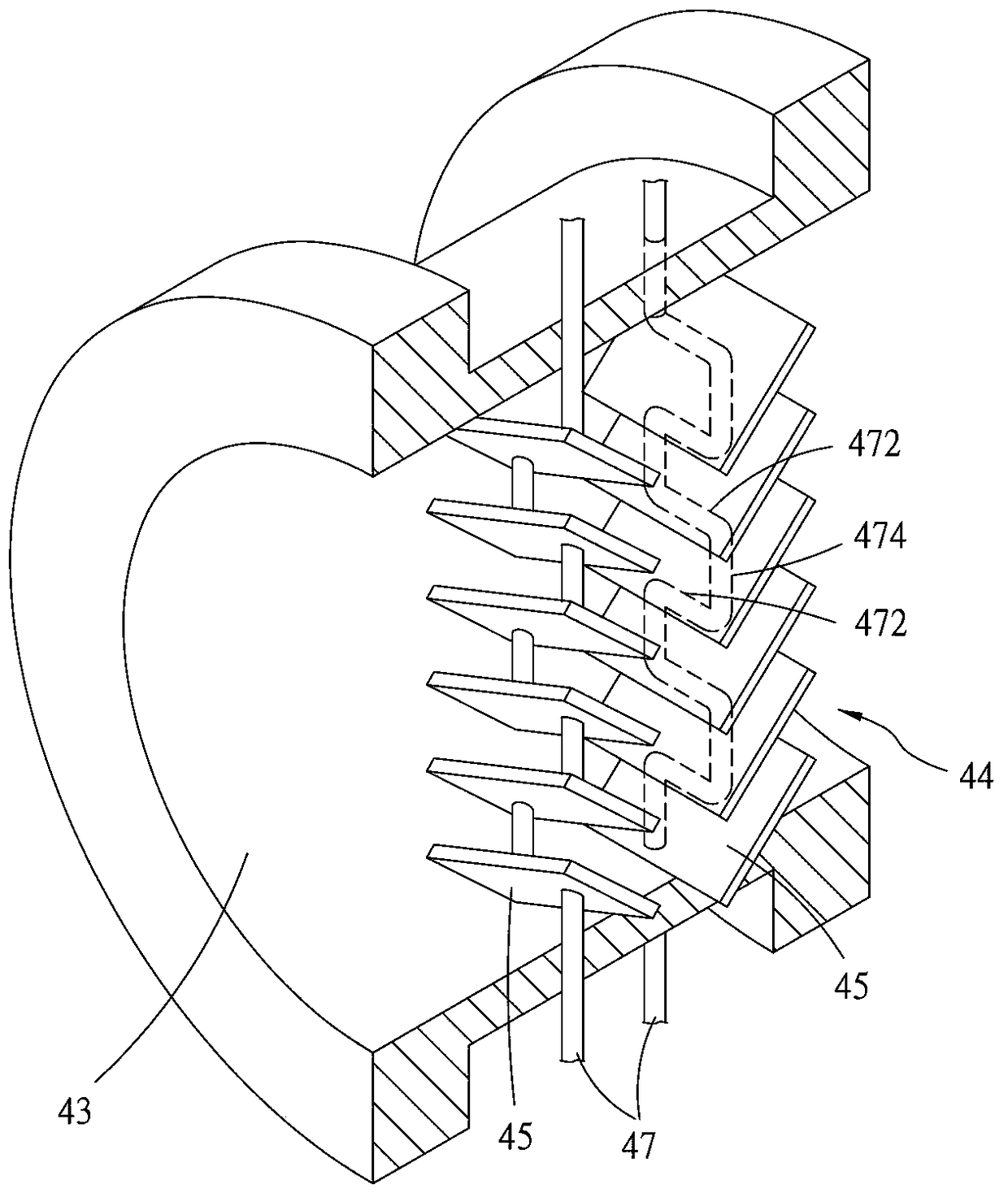 Condensing device for vacuum coating equipment