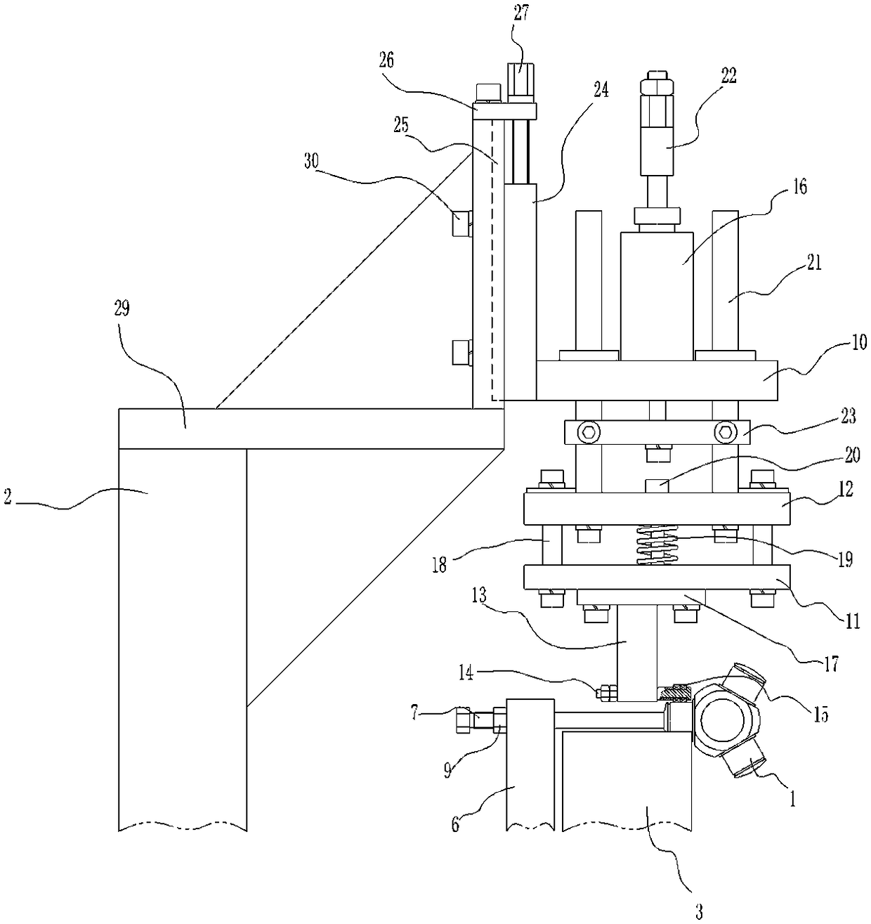 Three-pin frame centerless grinding pre-pressing mechanism and grinding method thereof