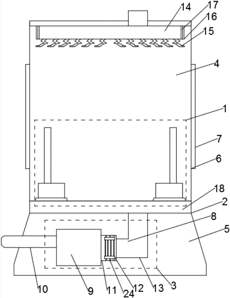 Developing machine film drying device