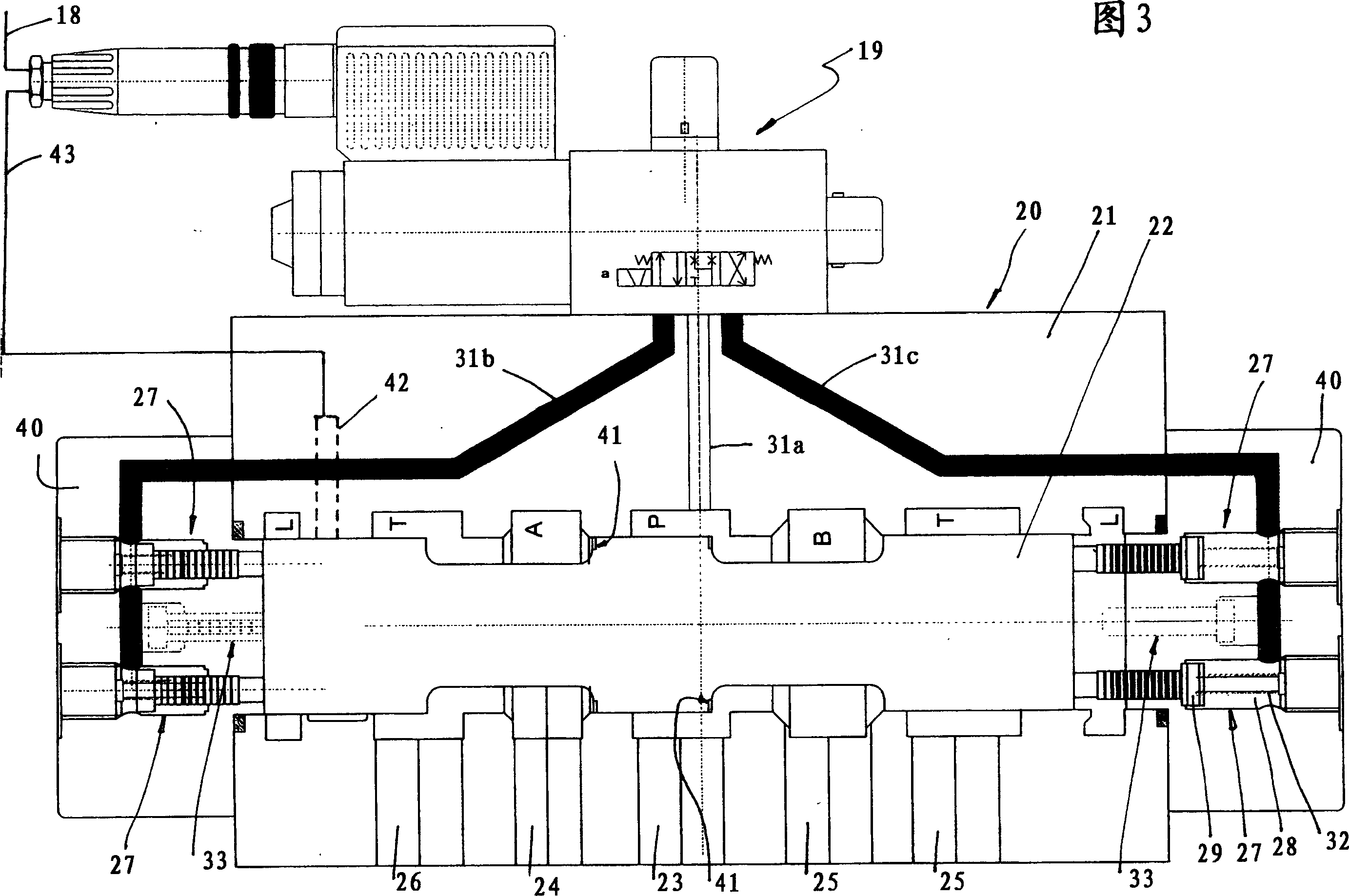 Device for controlling the connection to be displaced temporary of two unit which can be pressurized with pressure medium with pressure medium source