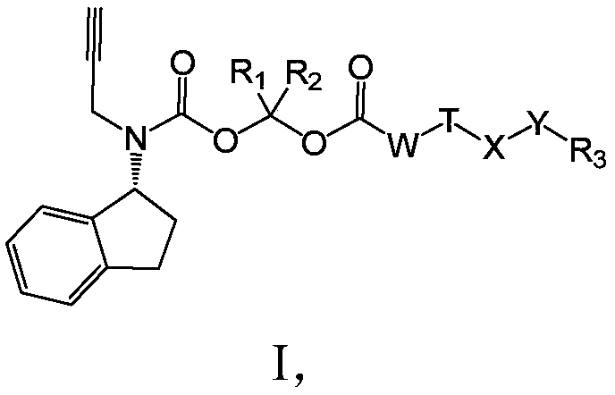 Long-acting Rasagiline prodrug as well as preparation method and application thereof