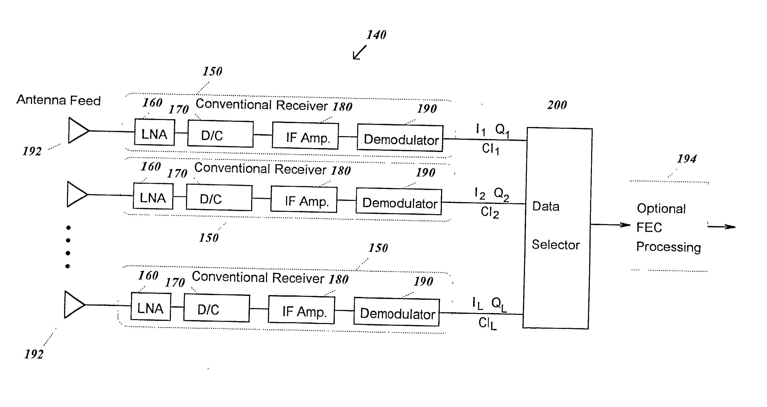 Diversity communication system and method of operation thereof