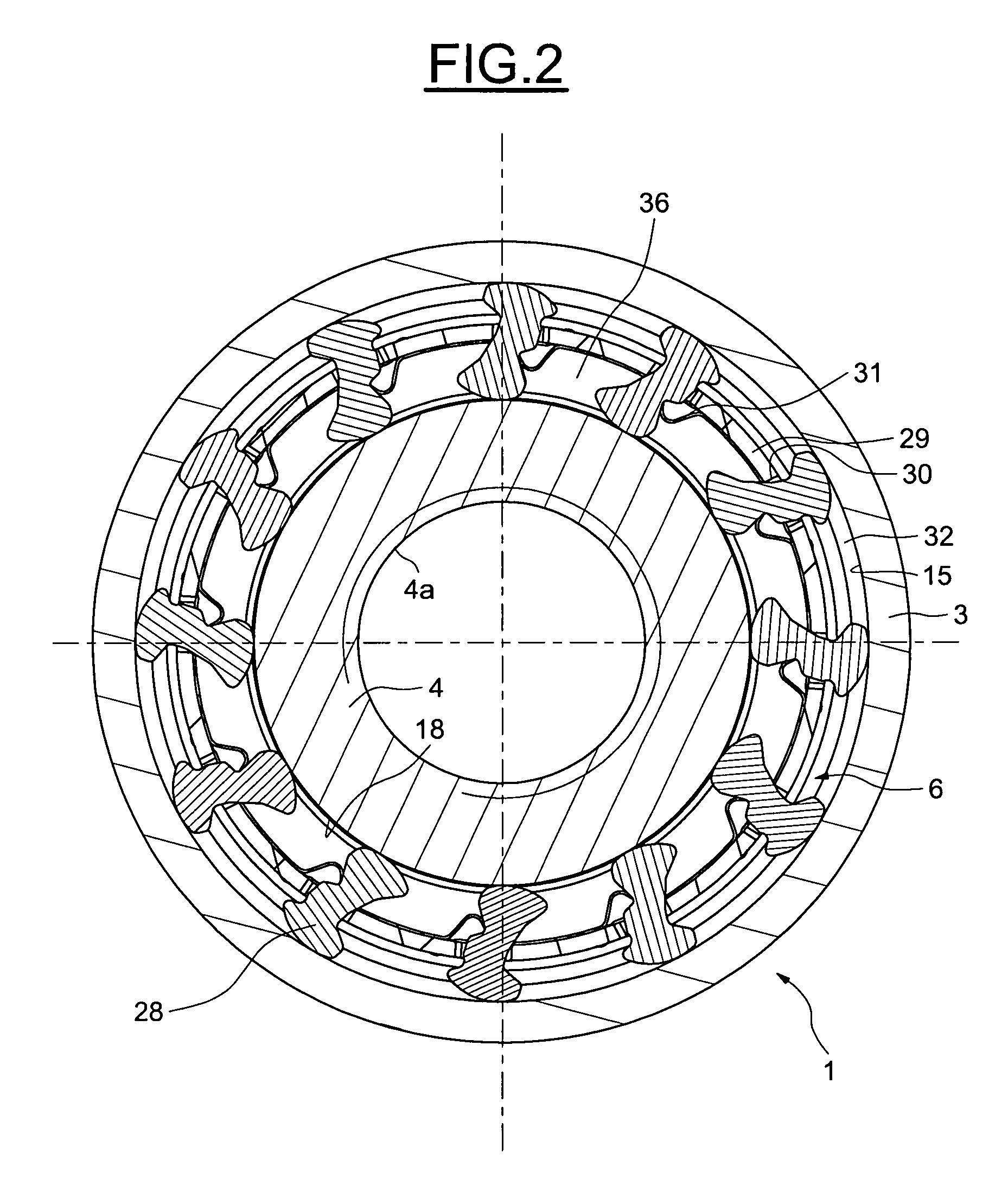 Disengageable pulley device