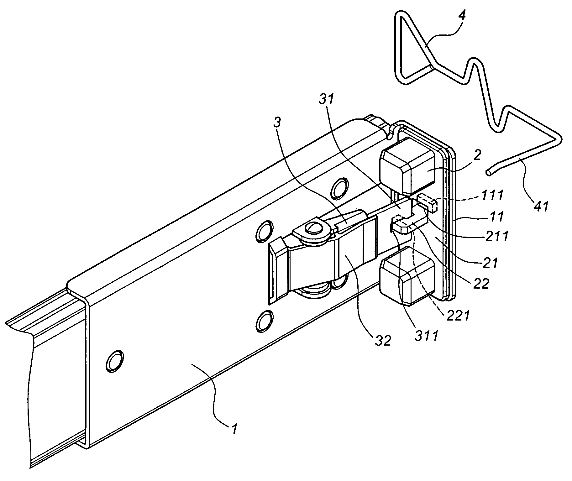 Slide bracket allowing front access for dismounting